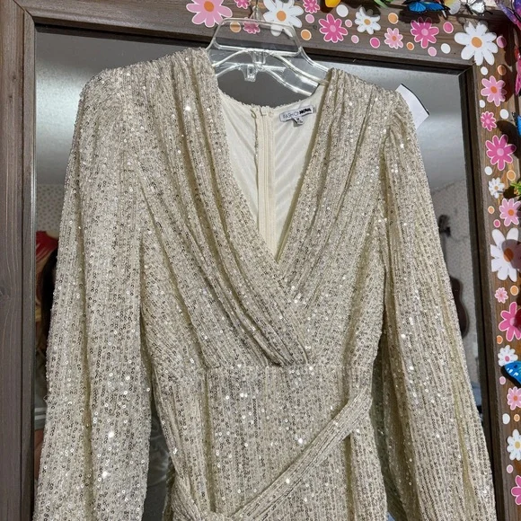Silver and Champagne Jumpsuit sz M
